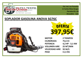 SOPLADORA ANOVA SG76C