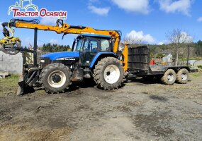 New holland tm 155 con grúa forestal 